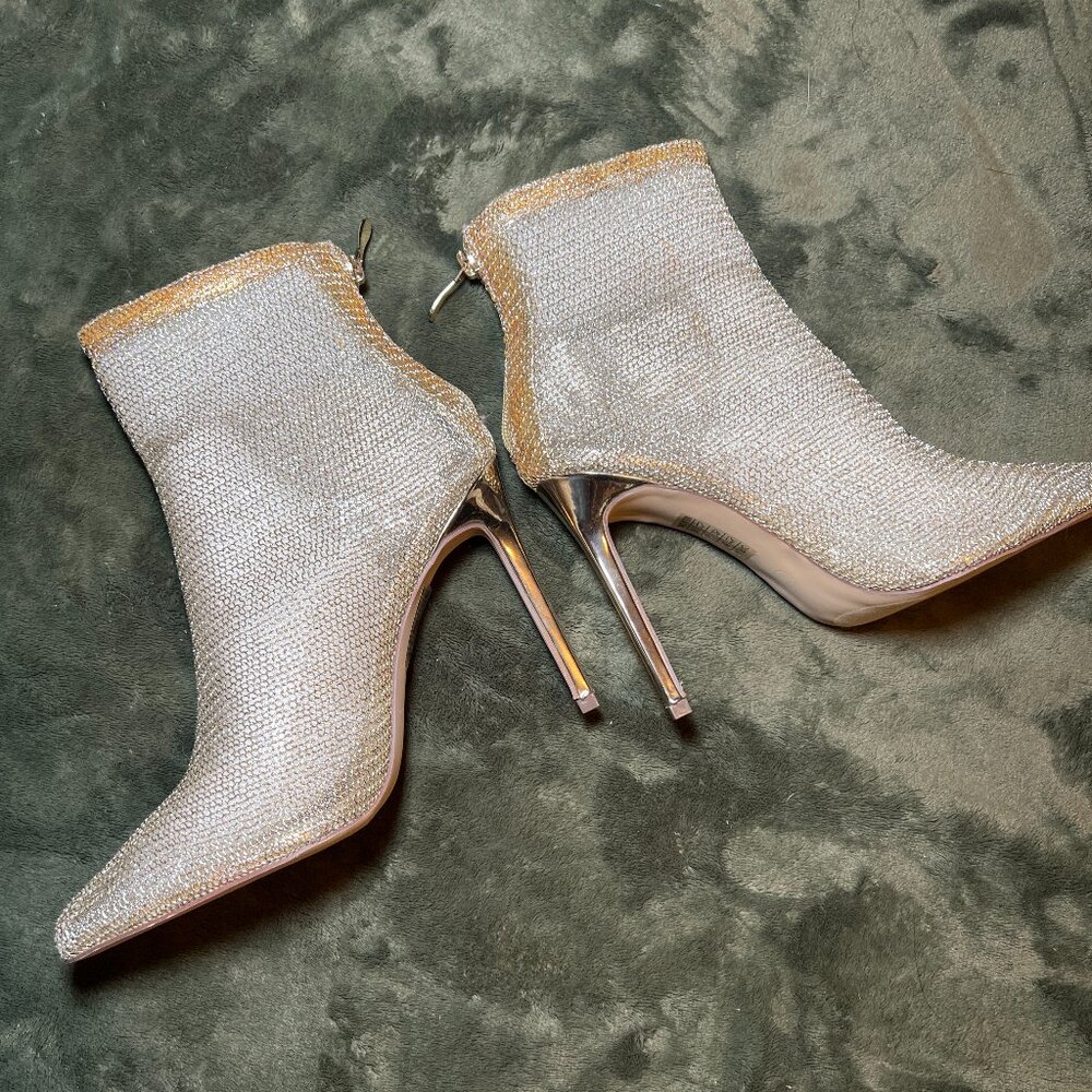 Gold Faux Chainmail Heel Booties
